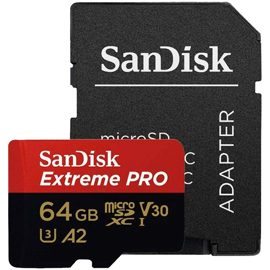 SANDISK Extreme PRO microSDXC 64GB + SD Adapter + 2 years RescuePRO Deluxe