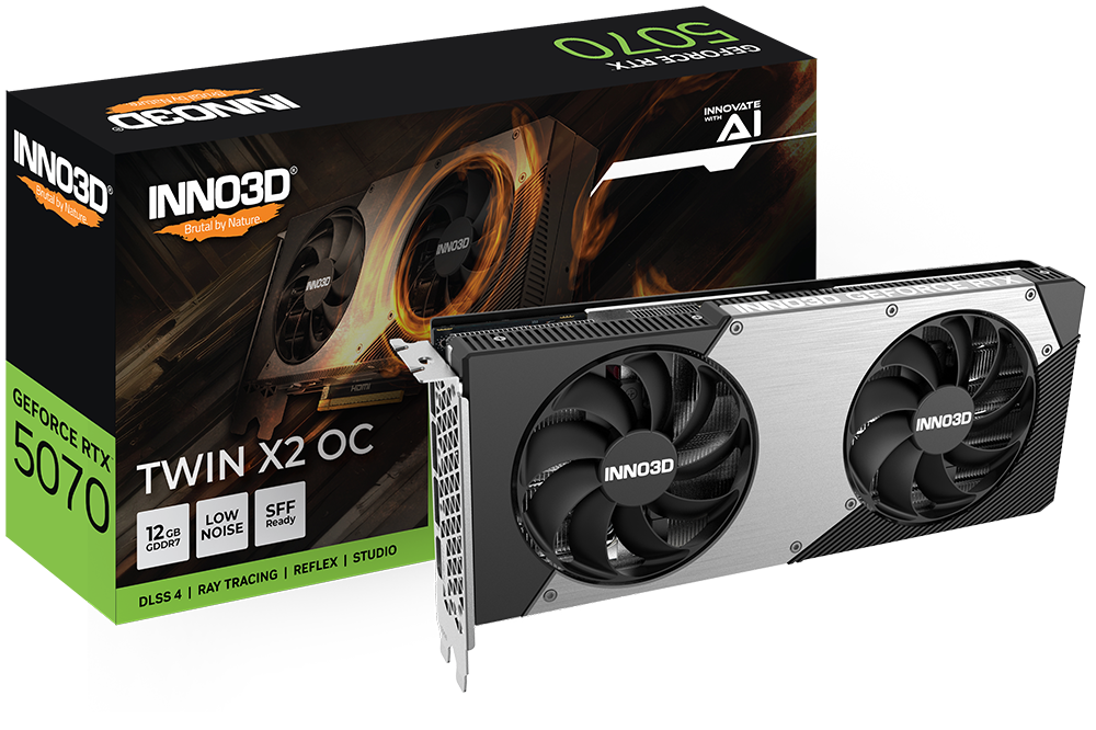INNO3D GeForce RTX 5070 Twin X2 12GB GDDR7 192bit, 1x HDMI, 3x DP