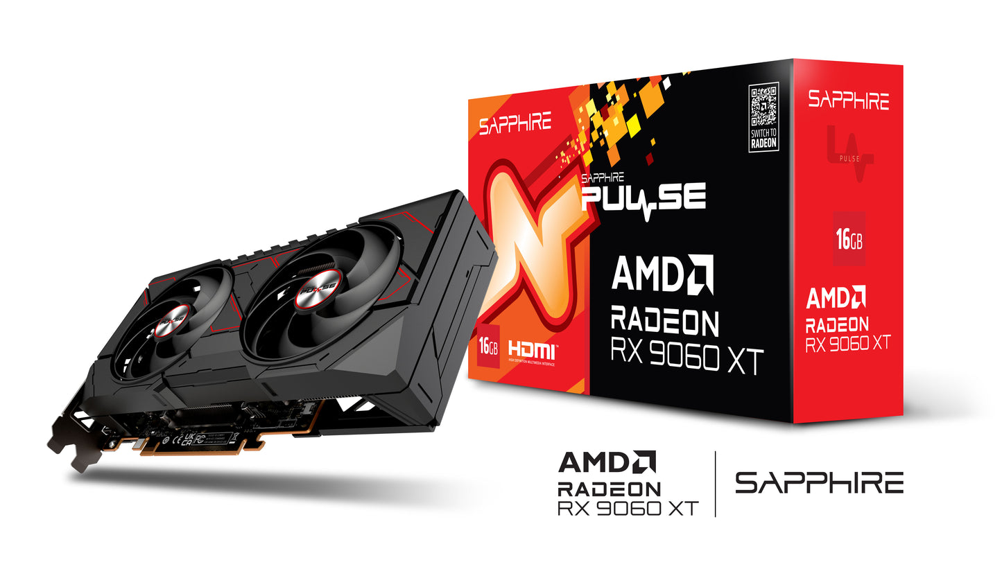 SAPPHIRE PULSE AMD RADEON RX 9060 XT GAMING OC 16GB DUAL HDMI / DP