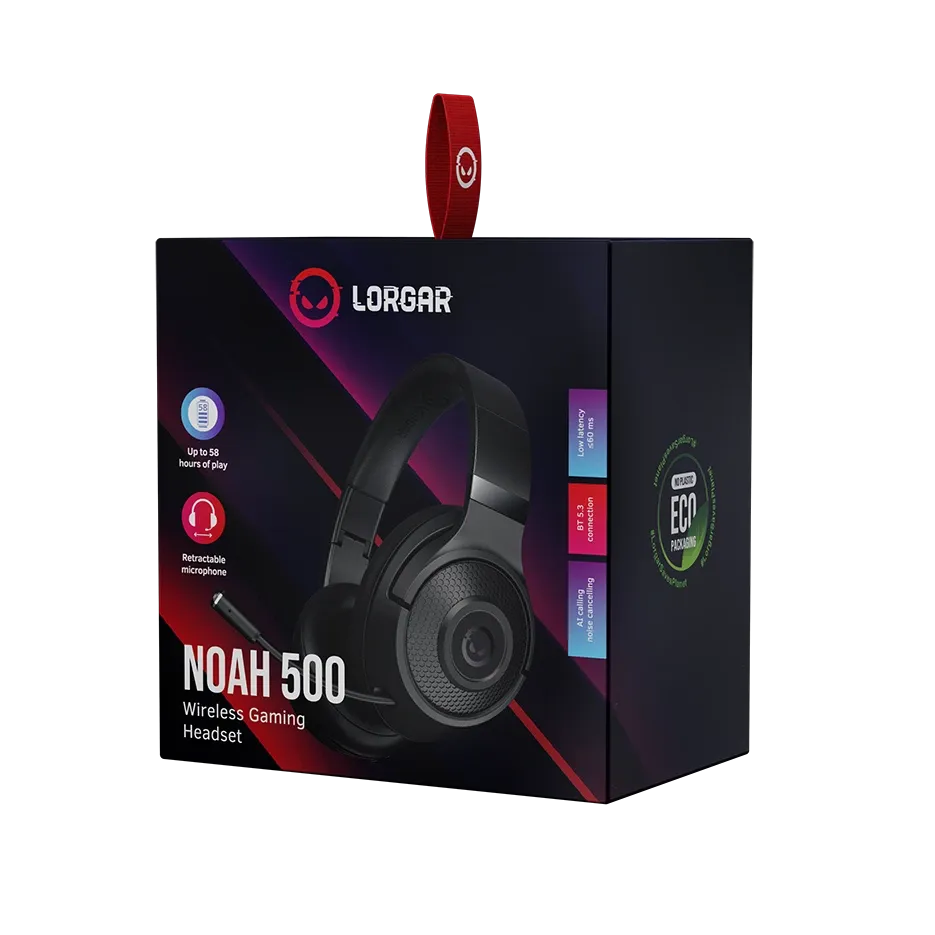 LORGAR Noah 500, Wireless Gaming headset with microphone