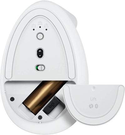 LOGITECH Lift Bluetooth Vertical Ergonomic Mouse - OFF-WHITE/PALE GREY
