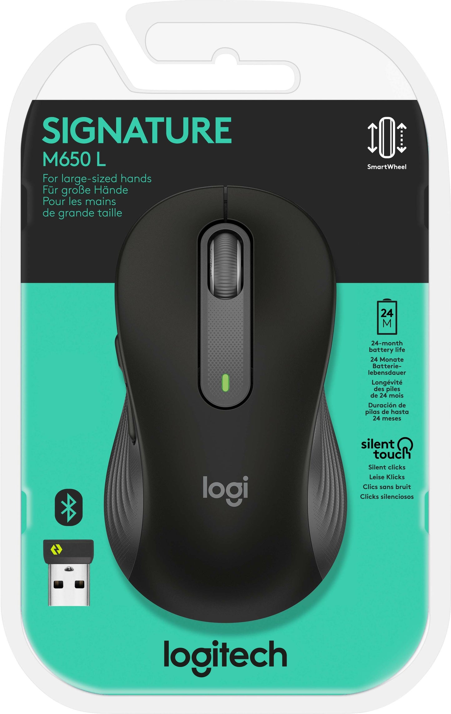LOGITECH M650L Signature Bluetooth Mouse - GRAPHITE