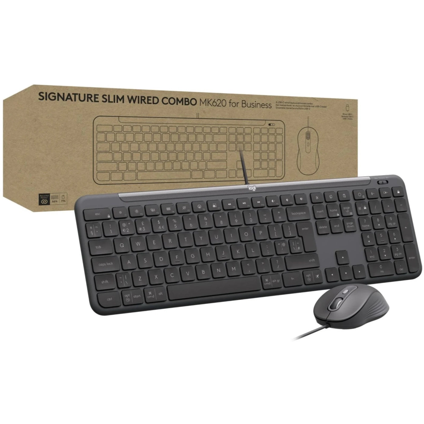 LOGITECH Signature Slim MK620 žičani komplet za poslovnu upotrebu - GRAFIT - US INT'L - USB - N/A - INTNL-973 - USB-C