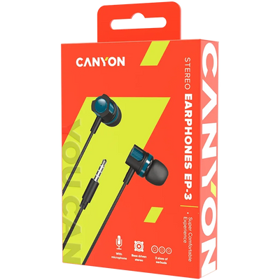 CANYON headphones EP-3 Mic 1.2m Green