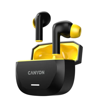 CANYON headset HEXAGON 7 TWS ANC+ENC Wireless Charge Black Yellow
