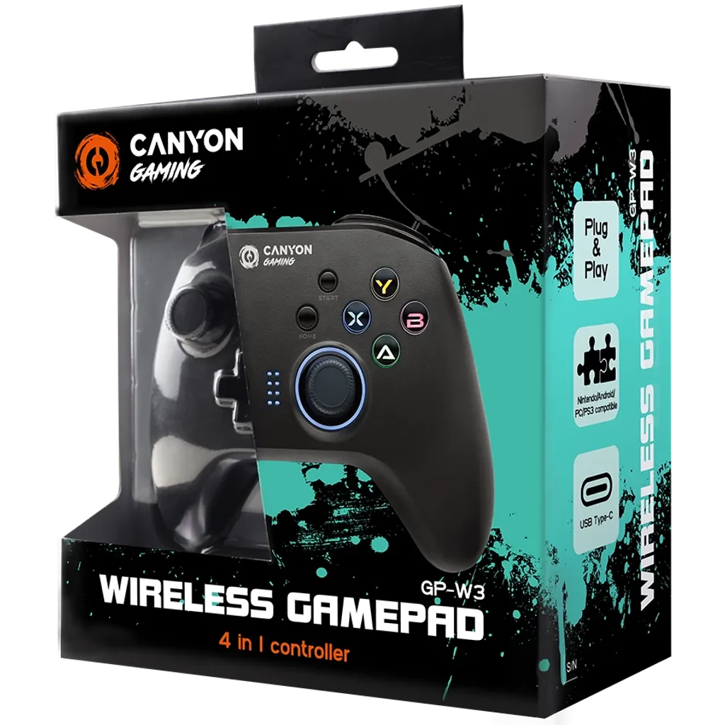 CANYON gamepad GP-W3 Android/Nintendo/PC/PS3 Wireless Black