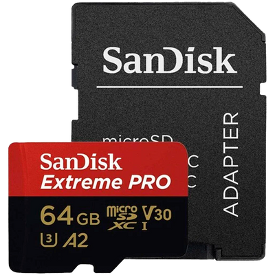 SANDISK Extreme PRO microSDXC 64GB + SD Adapter + 2 years RescuePRO Deluxe