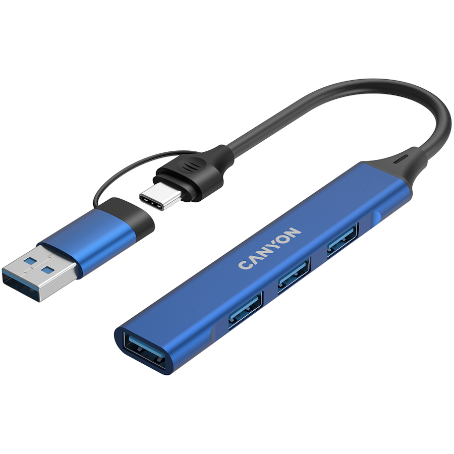 CANYON hub DS-02 4in1 USB-A/C Blue