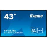 IIYAMA LFD LH4341UHS-B2 43" Professional Digital Signage display with 4K UHD resolution and 24/7 3840x2160 16:9 500cd 1200:1 8ms landscape, portrait