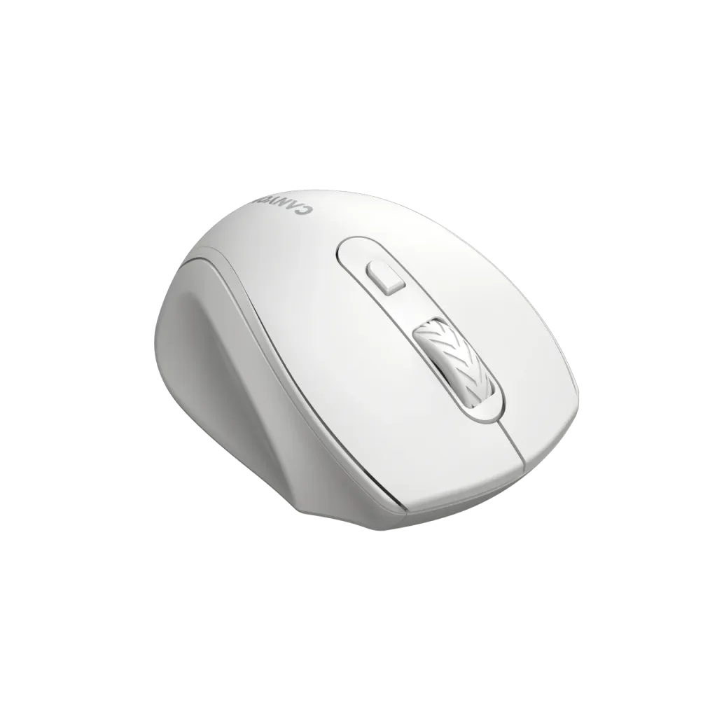 Canyon 6 buttons wireless 2.4Ghz mouse, MX8650A Sensor, DPI up to 1600,Injection case, 3 M life times left and right switches, 2xAAA battery, ABS material, Size: 105x71x40mm, Weight: 59g, white