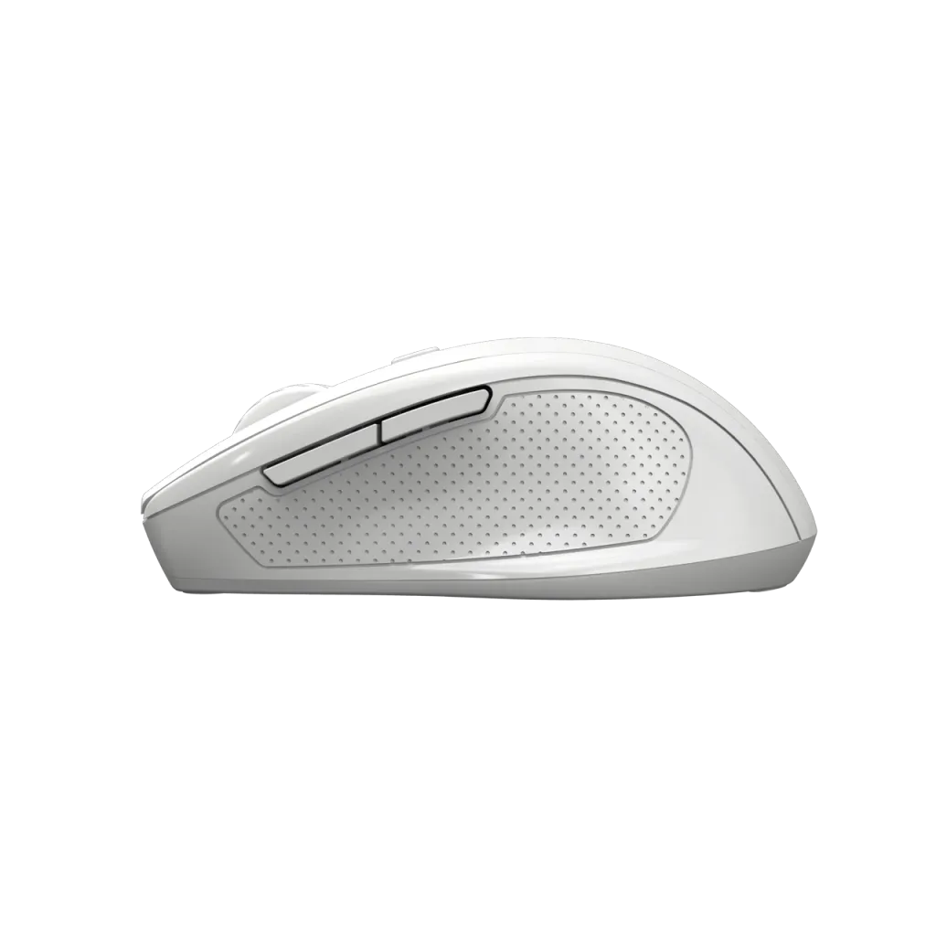 Canyon 6 buttons wireless 2.4Ghz mouse, MX8650A Sensor, DPI up to 1600,Injection case, 3 M life times left and right switches, 2xAAA battery, ABS material, Size: 105x71x40mm, Weight: 59g, white