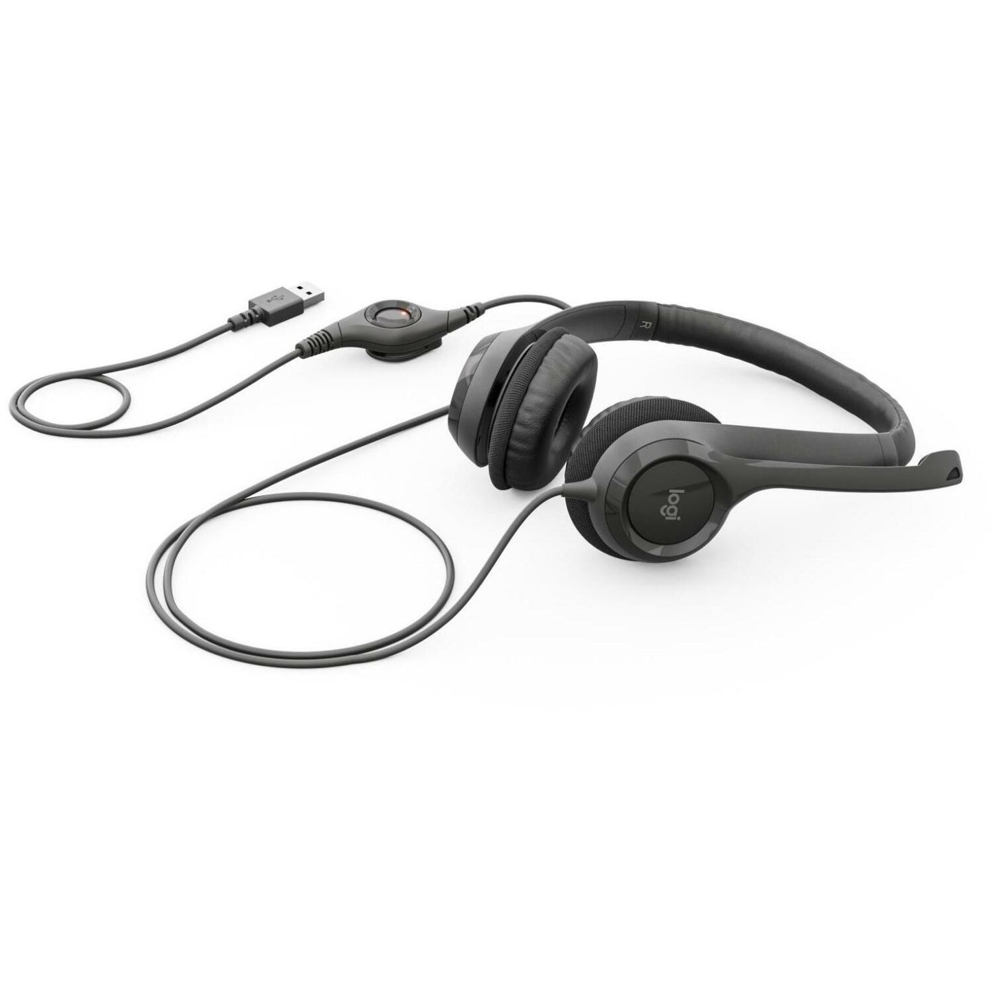 LOGITECH H390 Corded Headset - BLACK - USB