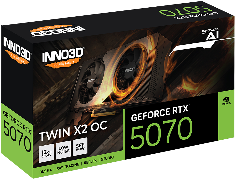 INNO3D GeForce RTX 5070 Twin X2 12GB GDDR7 192bit, 1x HDMI, 3x DP