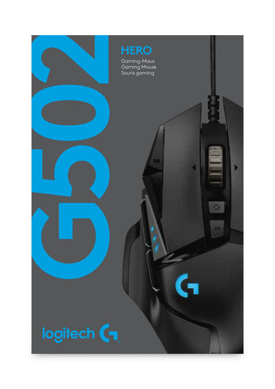 LOGITECH G502 Corded Gaming Mouse - HERO - BLACK - USB - EER2