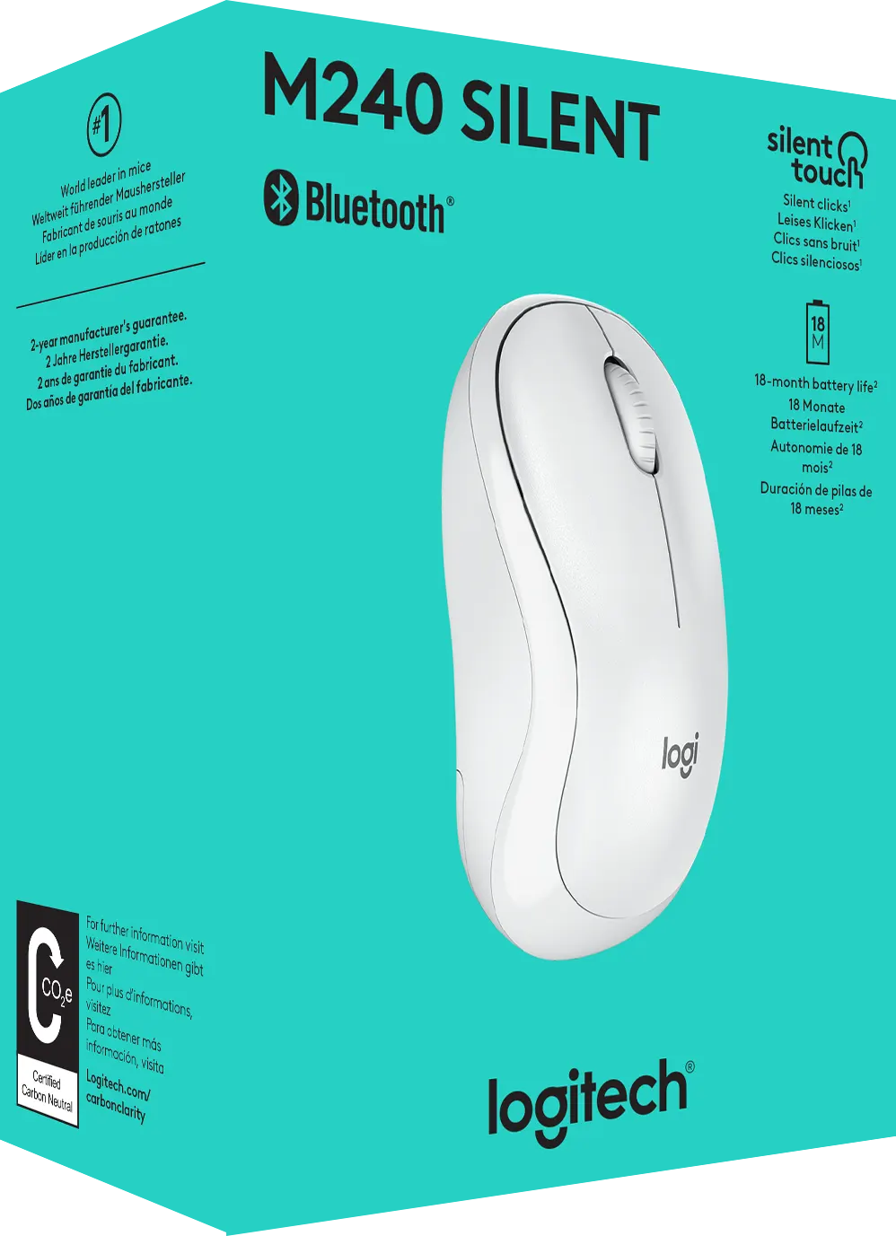 LOGITECH M240 Bluetooth Mouse - OFF WHITE - SILENT