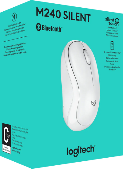 LOGITECH M240 Bluetooth Mouse - OFF WHITE - SILENT