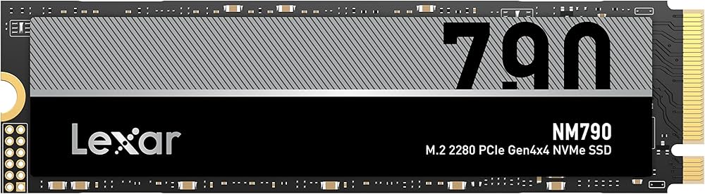 Lexar 512GB High Speed PCIe Gen 4X4 M.2 NVMe, up to 7200 MB/s read and 4400 MB/s write