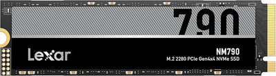 Lexar 512GB High Speed PCIe Gen 4X4 M.2 NVMe, up to 7200 MB/s read and 4400 MB/s write