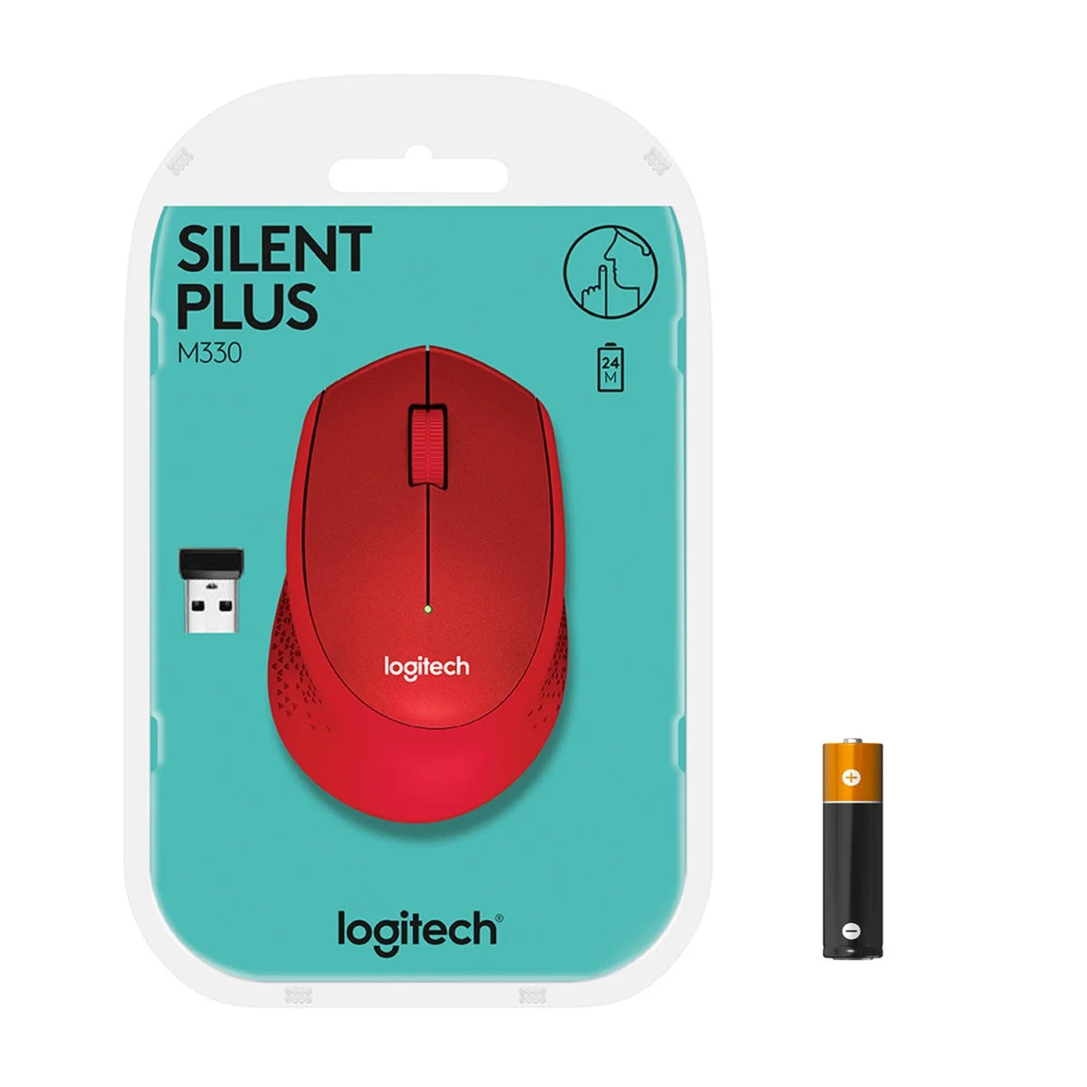 LOGITECH M330 Wireless Mouse - SILENT PLUS - RED