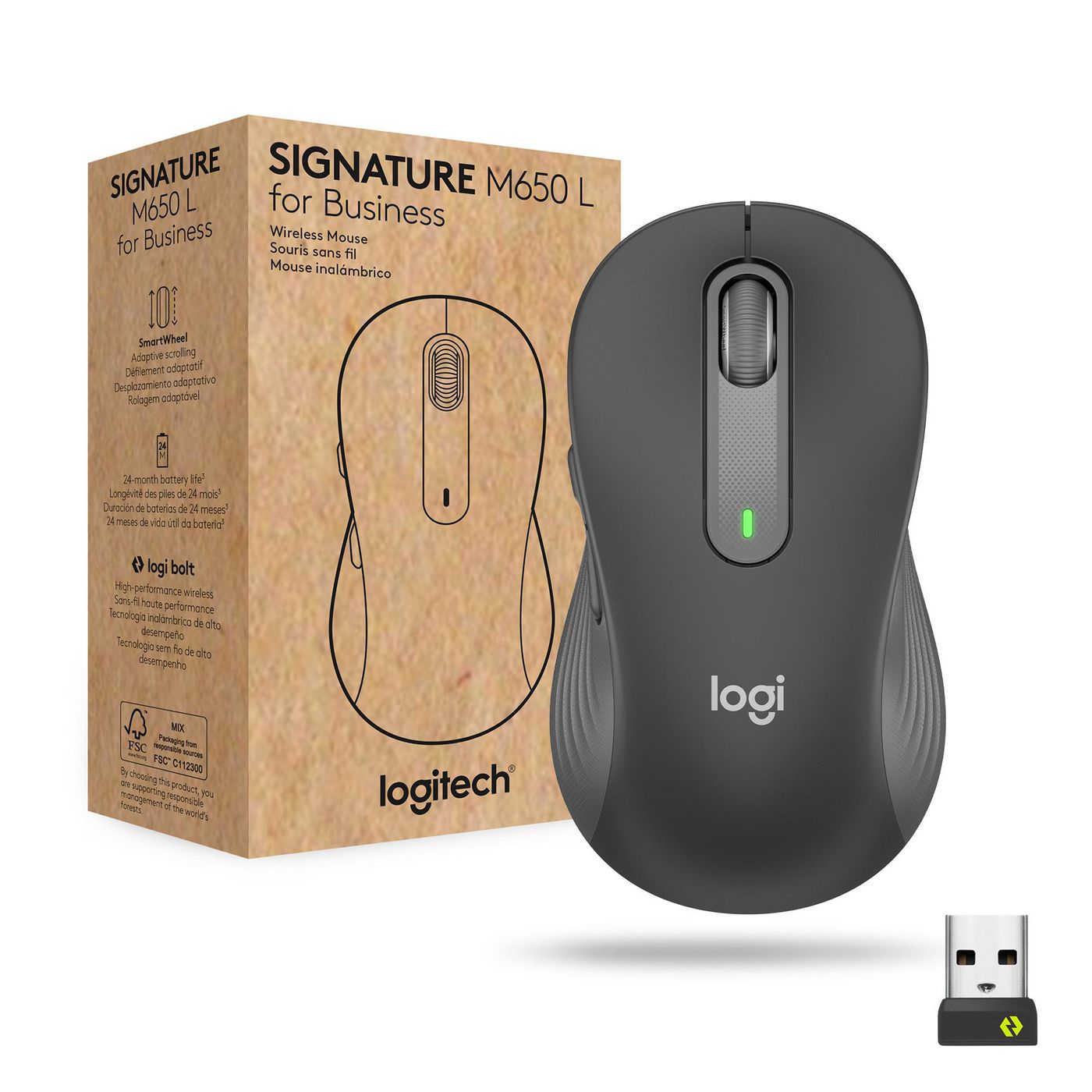 LOGITECH M650 Signature Bluetooth Mouse - GRAPHITE - B2B