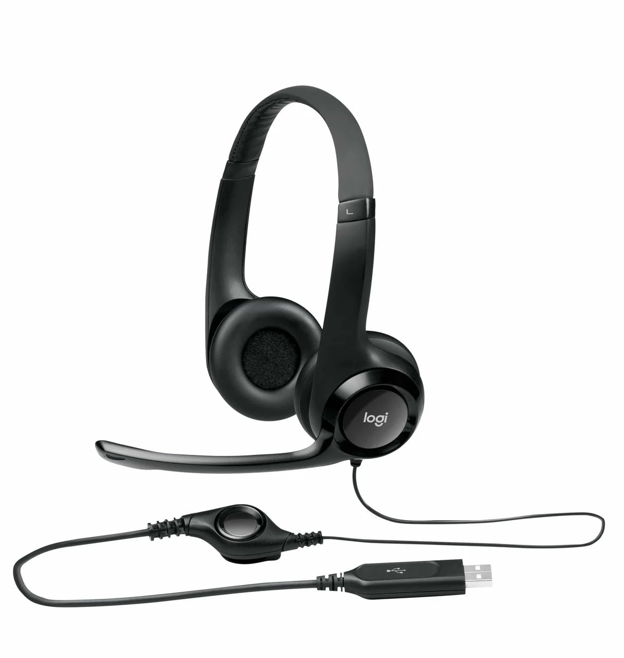 LOGITECH H390 Corded Headset - BLACK - USB