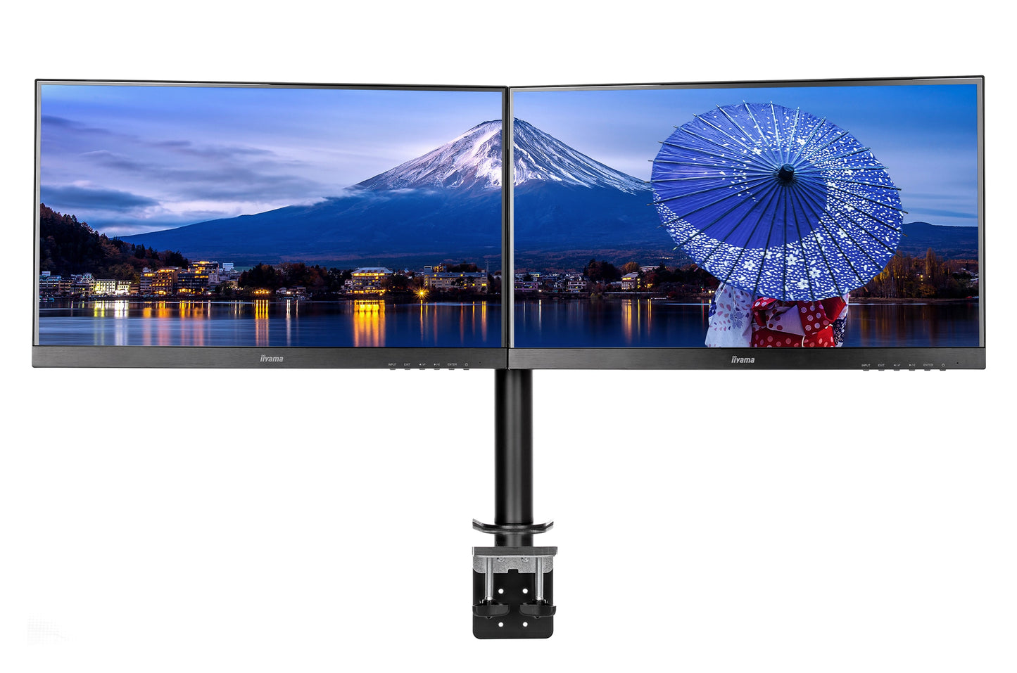 Simple and functional dual desktop arm DS1002C-B1