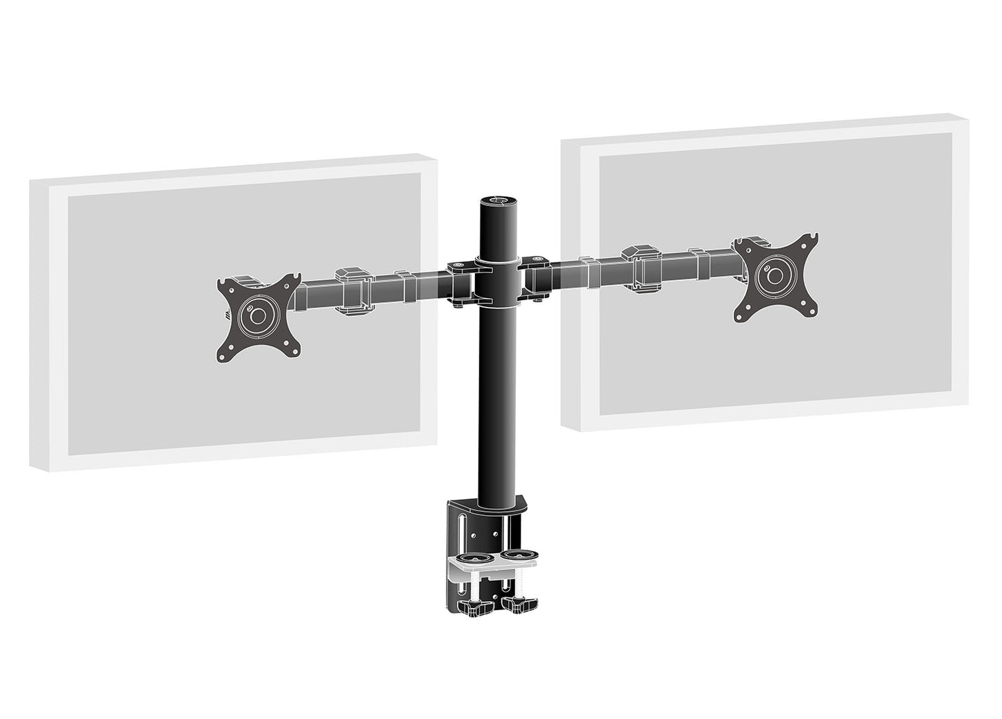 Simple and functional dual desktop arm DS1002C-B1