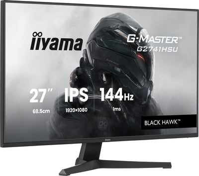 27" IPS Gaming, G-Master Black Hawk, G-SYNC Compatible, 2560x1440 144Hz, 300cd/m2, HDMI, DisplayPort, 1ms MPRT, Adaptive Sync, Speakers, USB 2x2.0, Black Tuner, 15cm Height Adjust Stand
