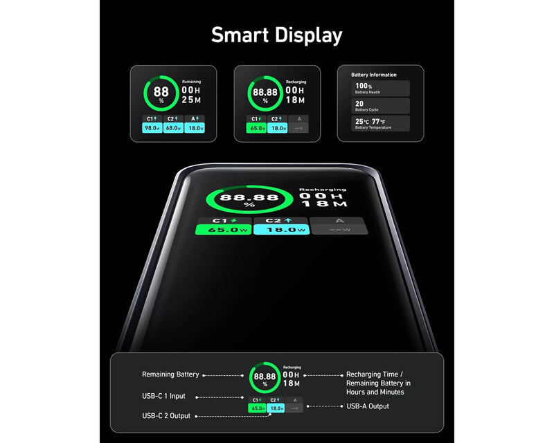 ANKER Prime 20000mAh, 200W, Power Bank za laptop crni