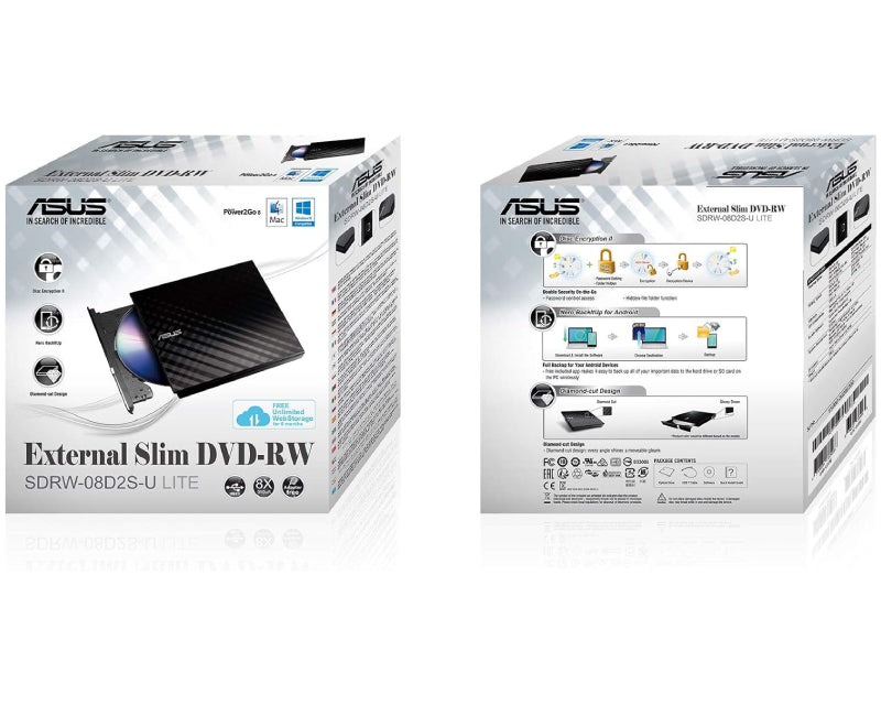 ASUS SDRW-08D2S-U LITE DVD±RW USB eksterni rezač crni
