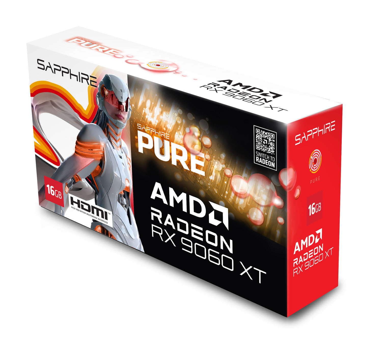 SAPPHIRE PURE AMD RADEON RX 9060 XT GAMING OC 16GB DUAL HDMI / DP