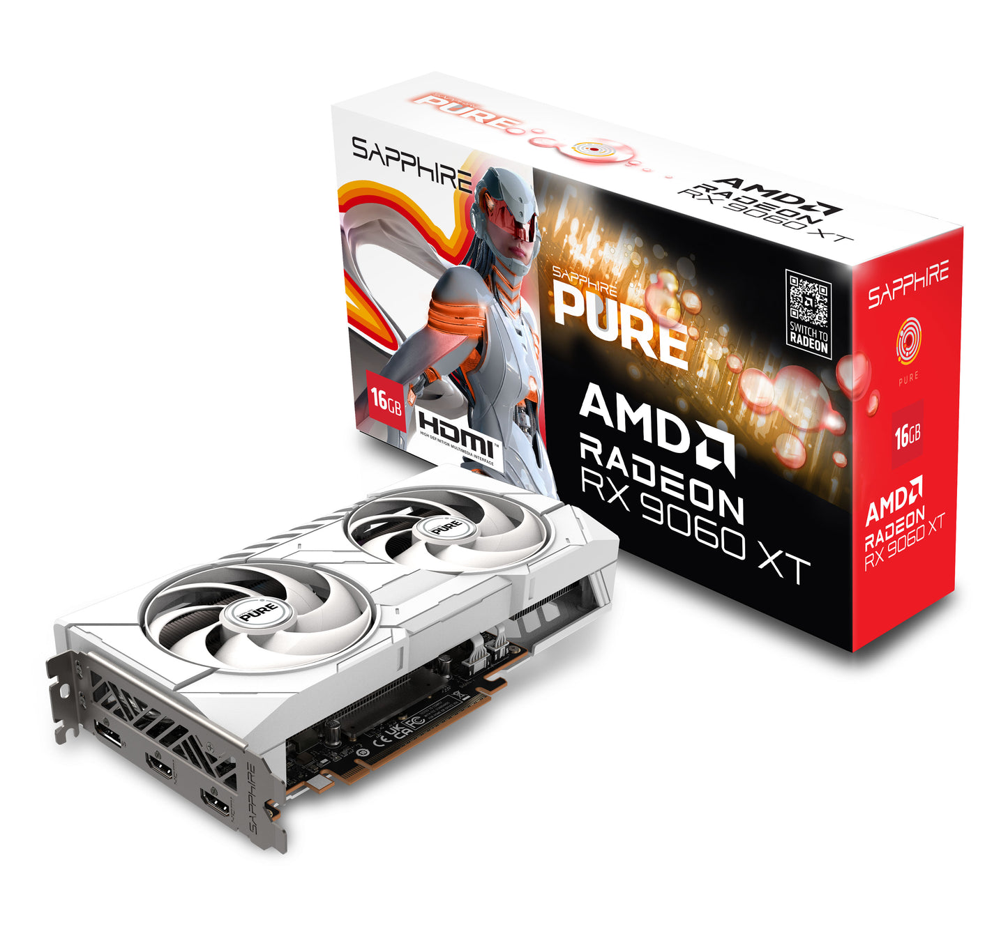 SAPPHIRE PURE AMD RADEON RX 9060 XT GAMING OC 16GB DUAL HDMI / DP