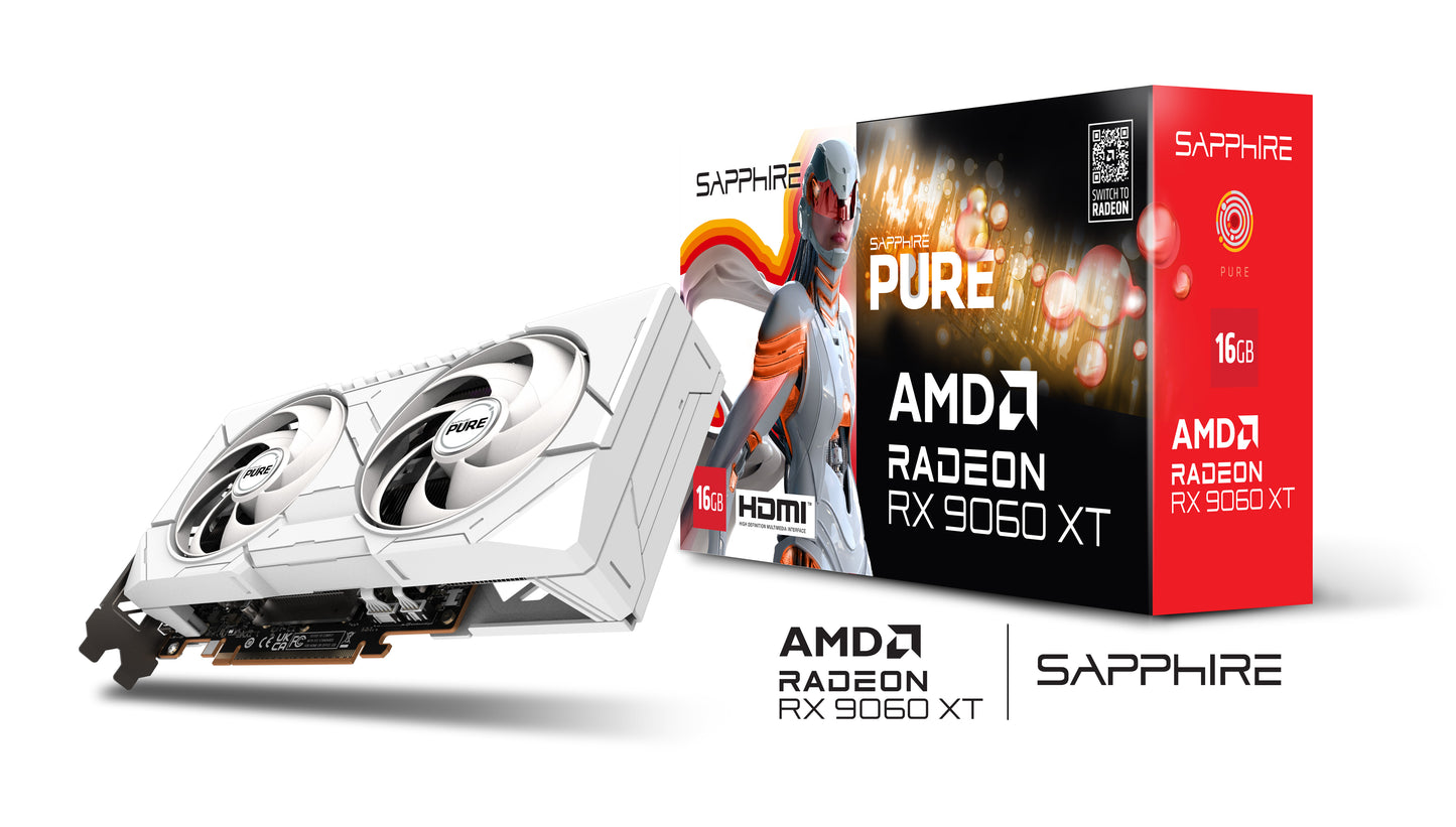 SAPPHIRE PURE AMD RADEON RX 9060 XT GAMING OC 16GB DUAL HDMI / DP