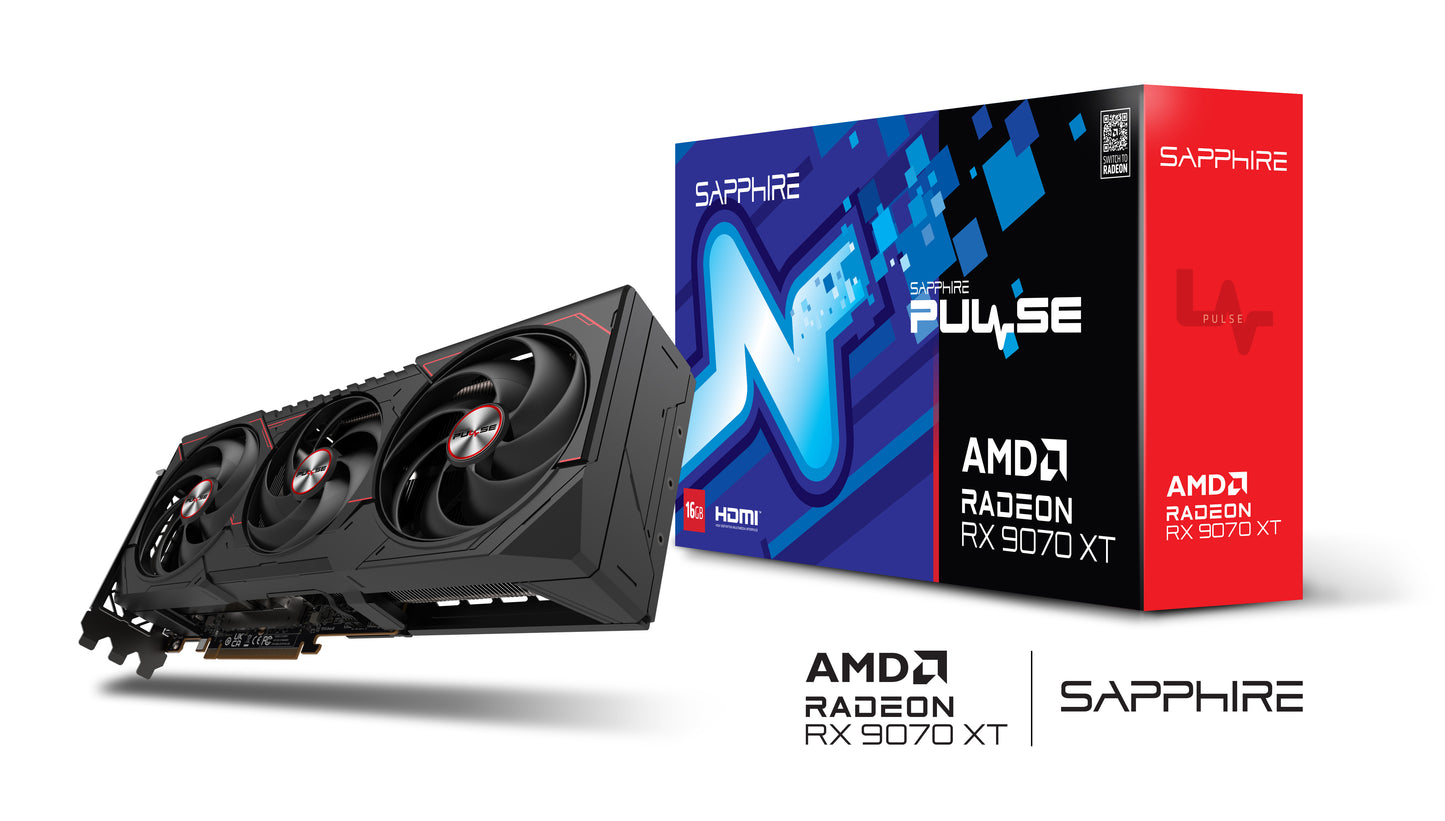 SAPPHIRE PULSE AMD RADEON RX 9070 XT GAMING 16GB DUAL HDMI / DUAL DP