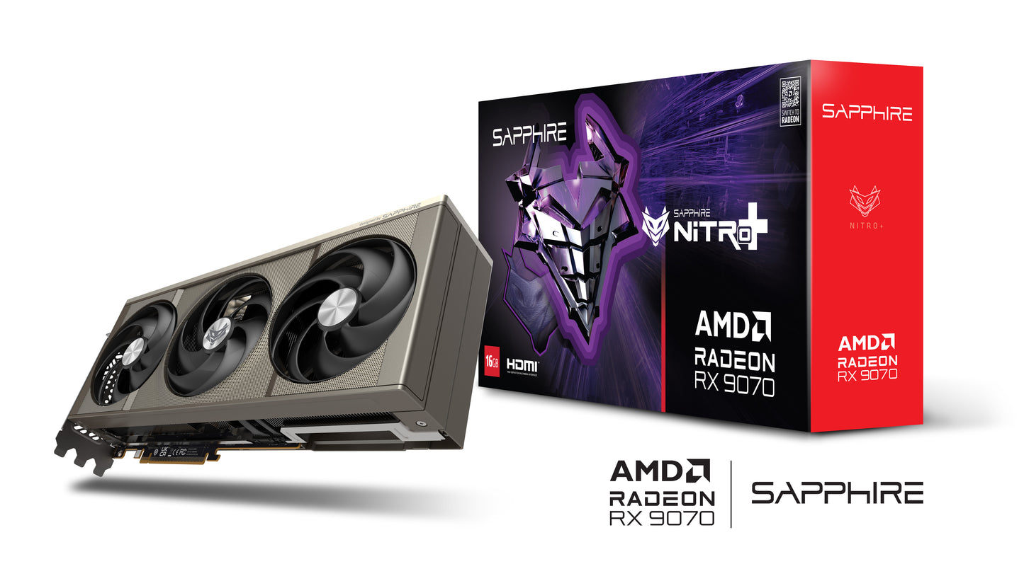 SAPPHIRE NITRO+ AMD RADEON RX 9070 GAMING OC 16GB DUAL HDMI / DUAL DP