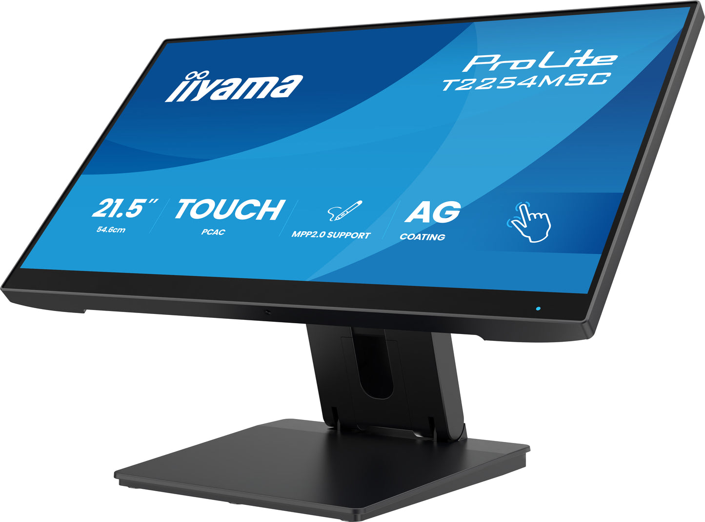 Iiyama ProLite T2254MSC-B2AG - LED monitor 22 inch 21.5 inch viewable touchscreen 1920 x 1080 Full HD 1080p 100 Hz IPS 300 cd m2