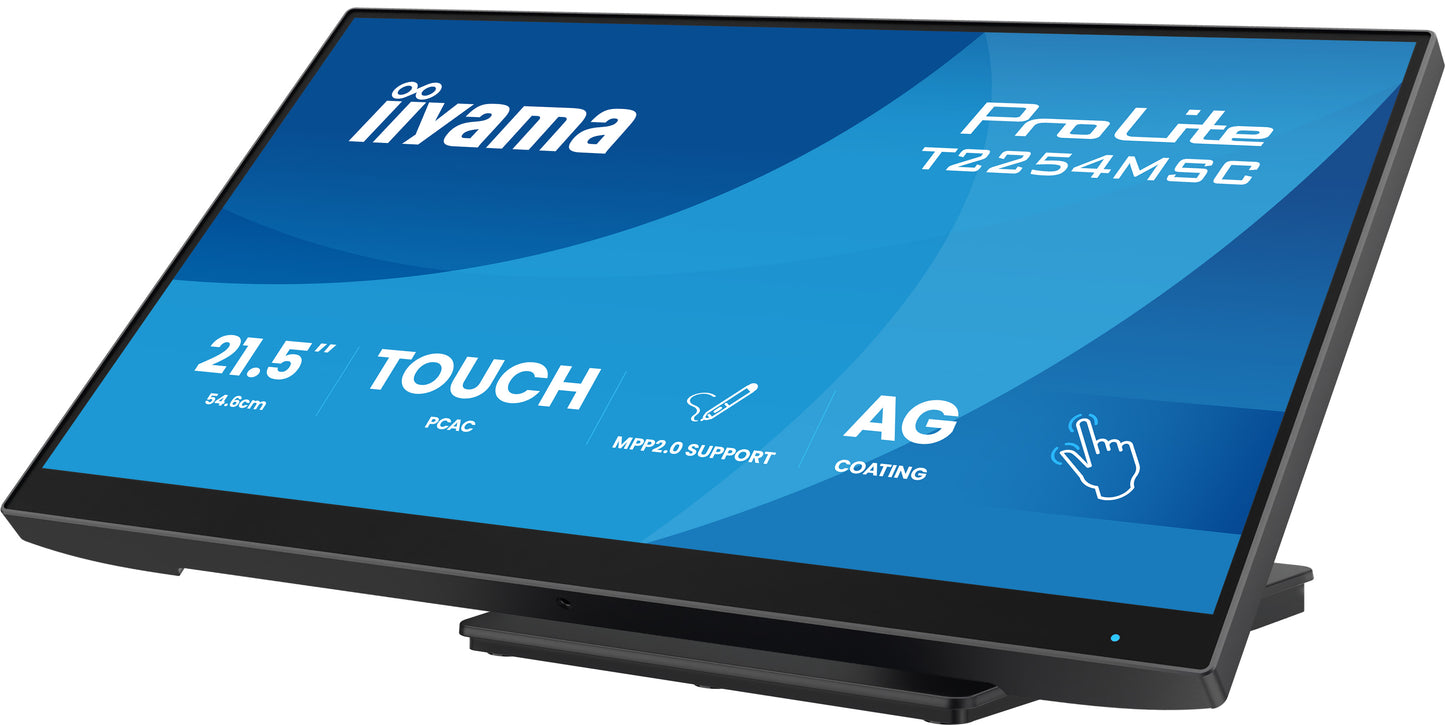 Iiyama ProLite T2254MSC-B2AG - LED monitor 22 inch 21.5 inch viewable touchscreen 1920 x 1080 Full HD 1080p 100 Hz IPS 300 cd m2