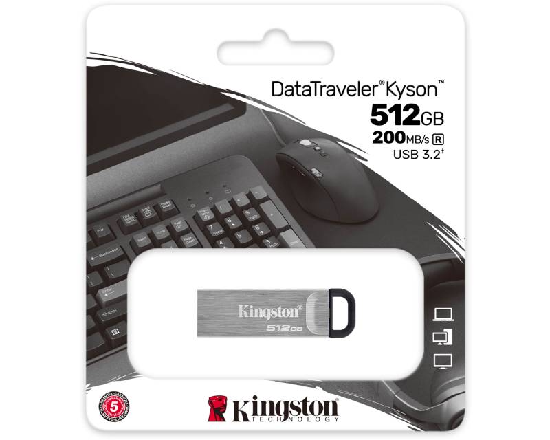 KINGSTON 512GB DataTraveler Kyson USB 3.2 flash DTKN/512GB sivi