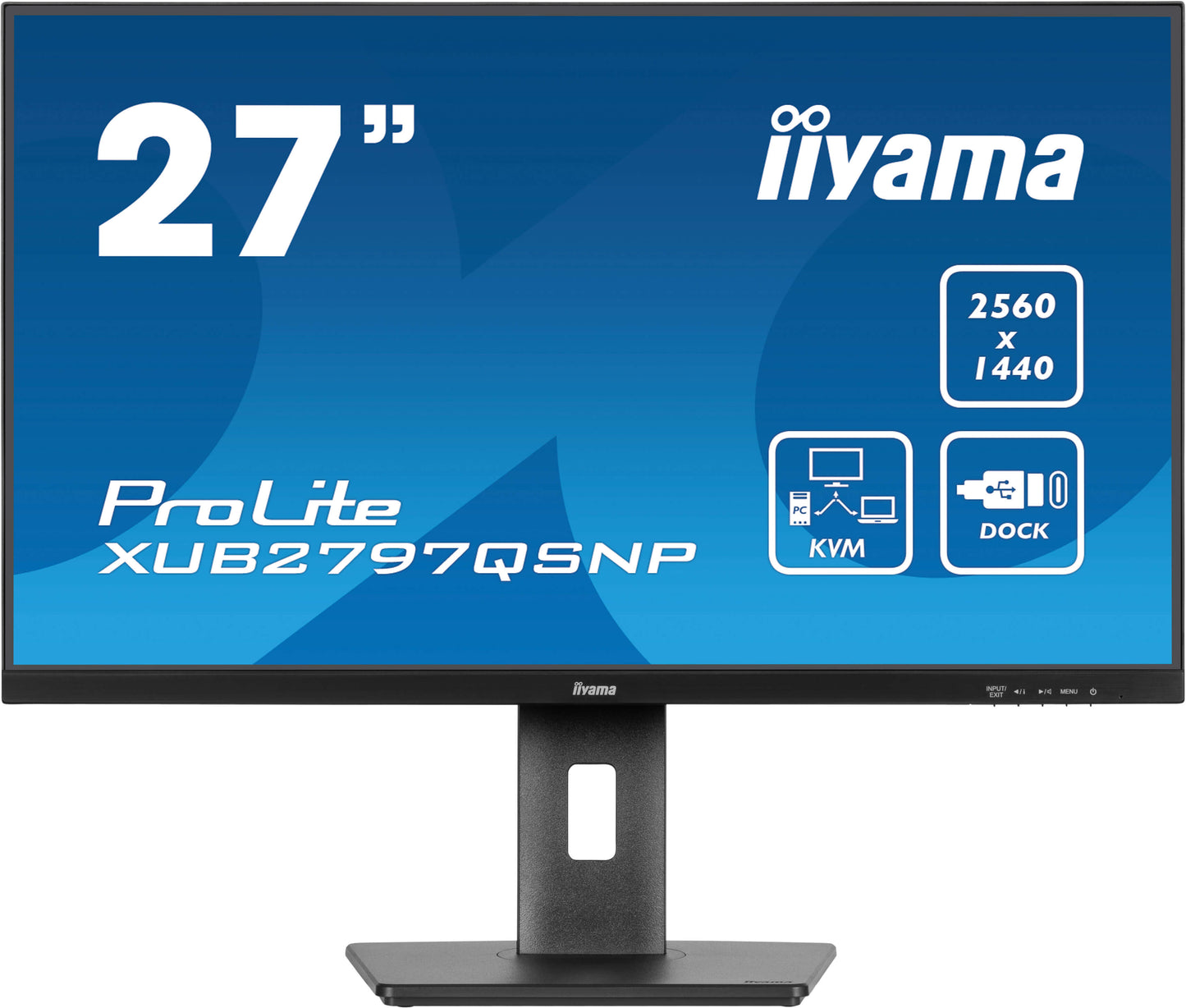 IIYAMA Prolite XUB2797QSNP-B1 Business Monitor - 68.5 cm (27''), WQHD (2560x1440), IPS LED, 100Hz, 300 cd/m²