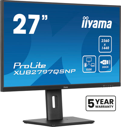 IIYAMA Prolite XUB2797QSNP-B1 Business Monitor - 68.5 cm (27''), WQHD (2560x1440), IPS LED, 100Hz, 300 cd/m²