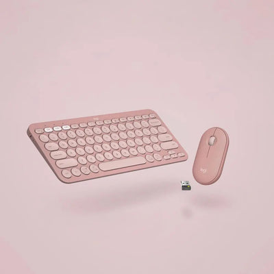 LOGITECH Pebble 2 Bluetooth Keyboard Combo - TONAL ROSE - US INT'L
