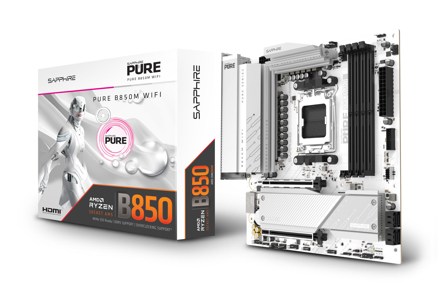 SAPPHIRE AMD B850M AM5 PURE Ryzen R9/R7/R5
